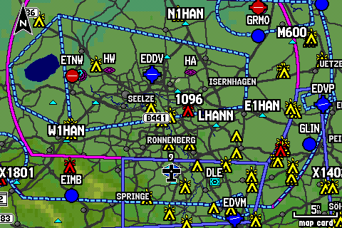 GPS 296: Luftraum Hannover VFR  ( in Vergrösserung ) / Click ->> Wichtige Infos zur EXPO 2000